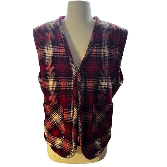 BANANA REPUBLIC plaid sherpa vest size small - Picture 1 of 4